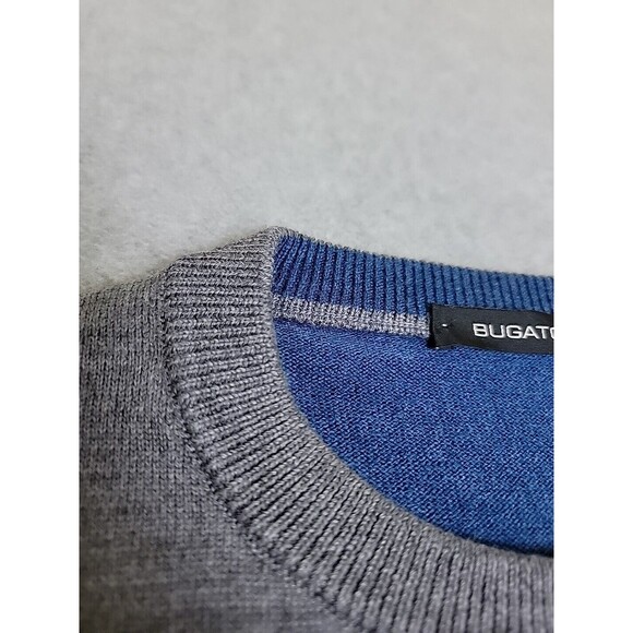 Bugatchi Sweater Mens XL Pullover Gray Knit Merino Wool Crewneck Lightweight - Picture 3 of 10